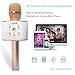 VERKB Wireless Karaoke Microphone Q5 Portable Bluetooth Speaker Home KTV Party Machine iOS & Android for Singing & Recording (Rose Golden)