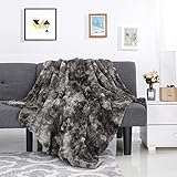 LANGRIA Luxury Super Soft Faux Fur Fleece Throw Blanket Cozy Fluffy Warm Breathable Lightweight and Machine Washable Dyed Fabric for Winter - Decorative Throw for Couch Sofa Bed (50