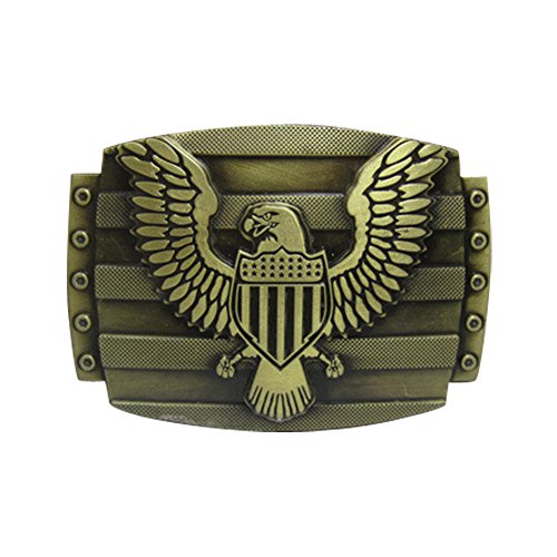 E-Clover Alloy Unisex Vintage Engraved Soaring Eagle Western Belt Buckle (Style4)