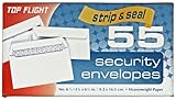 Top Flight Boxed Security Envelopes, Strip and Seal Closure, 3.75 x 6.75 Inches, White, 55 Envelopes per Box (6900117)