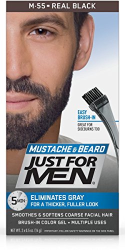 Just For Men Mustache & Beard Brush-In Color Gel, Real Black (Pack of 3, Packaging May Vary) - Thumbnail 3