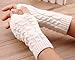 2/3 Pairs Winter Warm Knit Fingerless Gloves for Women Cable Fingerless Arm Warmers Mittens(05-2Pairs,White+Coffee)