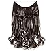 [Promip Hair Extensions Natural HiddT896irpieces Adjustable Blackarent Wire dark
