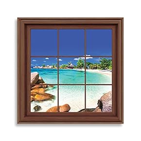 Framed Canvas Home Artwork Decoration View from The Window Canvas Wall Art for Living Room, Bedroom - 16x16 inches