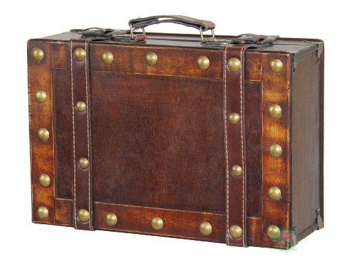 Vintiquewise(TM) Antique Suitcase Style Treasure Chest, Small
