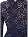 PattyBoutik Women's Turtleneck Sheer Lace Blouse