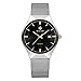 Fashion Casual Luxury Brand Mens Analog Quartz Watch Date Steel Mesh Strap Thin Dial Clock (black)