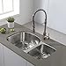 Kraus KBU23 32 inch Undermount 60/40 Double Bowl 16 gauge Stainless Steel Kitchen Sink