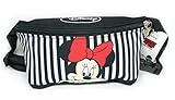 Disney Minnie Mouse Zippered Waist Pack Belly Bag (Large,Striped)