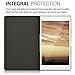 kwmobile Case Compatible with Sony Xperia Tablet Z3 Compact - PU Leather and Canvas Cover with Stand Feature - Anthracite / Light Brown