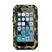 New Waterproof Shockproof Aluminum Gorilla Glass Metal Military Heavy Duty Armor Bumper Cover Case for Apple iPhone 5 5S Home Key +Fingerprint (Silver/Black)