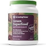 Amazing Grass Green Superfood Antioxidant: Organic Plant Based Antioxidant and Wheat Grass Powder for full body recovery, 8 servings of Fruits and Veggies per Scoop, Sweet Berry Flavor, 100 Servings