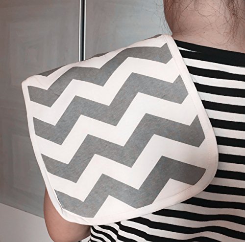 Burp Cloths for Babies, 20” by 10” 3 Layers, Cotton Plus Absorbent Fleece, Grey Wave Black Stripes Arrows Set, 4 Pack