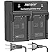 Neewer LED Dual Channel Digital Battery Charger for Canon LP-E8 with US Plug EU Plug,Compatible with Canon EOS 550D 600D 700D, EOS Rebel T2i T3i T4i T5i, Kiss X5 X7i LC-E8E DSLR Cameras and BG-E8 Grip