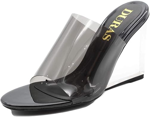 Amazon デュラス ミュール サンダル レディース 靴 クリア Pvc クリアヒール 美脚 脚長 おしゃれ 黒 ヒョウ柄 Dr9610 シューズ バッグ