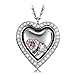 LADY COLOUR Heart Locket Cubic Zirconia Pendant Necklace for Her Gifts for Her Birthday Gifts for Daughter Sister Mom Wife Gift for Mom Grandma