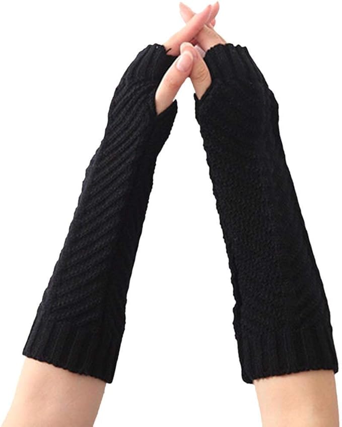 Fingerless Knitted Crochet Long Arm Gloves Long Special Style Sleeve