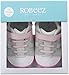 Robeez Girls' Low Top Sneaker-Mini Shoez Crib Shoe, Tori Tenny White/Pink, 9-12 Months M US Infant