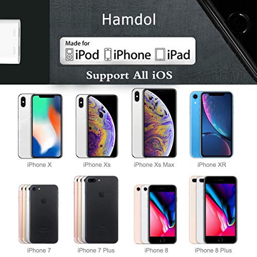 image for Hamdol for iPhone Adapter, Headphone Jack Splitter Adapter Dongle for 