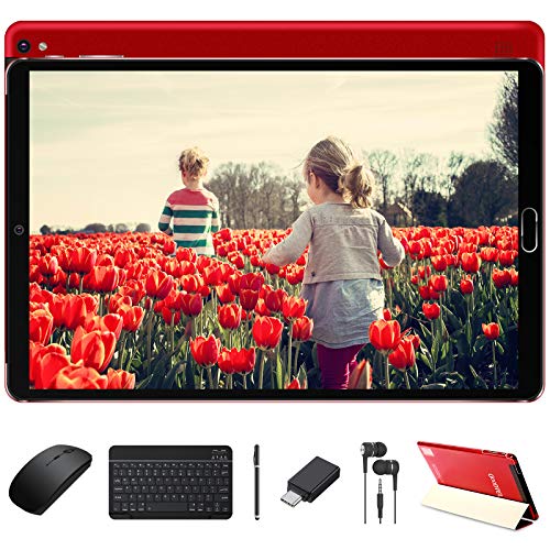 Tablet-10-Pulgadas-4GB-RAM-64GB-ROM-Android-10-Pro-GOODTEL-Tablets-con-Octa-Core-16GHz-Camara-Dual-5MP-8-MP-Bateria-8000mAh-WiFi-Bluetooth-MicroSD-4-128GB-con-Teclado-y-Raton-Rojo