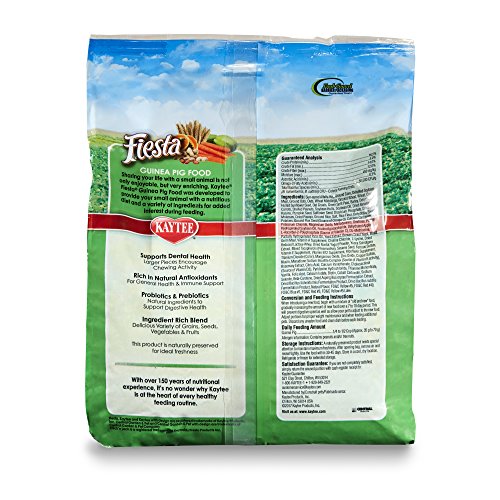 Kaytee Fiesta Guinea Pig Food, Nutritious and Fun Blend, Supports Dental Health and Digestion, 4.5 pounds