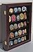 Military Challenge Coin Display Case Cabinet Medal Rack Holder Shadow Box (Mahogany)