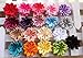 20Pcs EMAXELER Mixed Random Colors Flat-bottomed Beautiful DIY Handmade Decorative Polygonal Wedding Flowers for Headbands Hair Clips Scrapbooking Clothes and More Decoration 20 PCS Polygonal Flowers