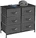 Sorbus Dresser with 6 Drawers - Chest Organizer Unit with Steel Frame Wood Top & Handle Easy Pull Fabric Bins for Clothes - Storage Furniture for Bedroom, Hallway, Living Room, Nursery & Closet