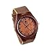 Viable Harvest Men’s Wood Watch, Natural Bamboo and Sandalwood with Quartz Movement, Genuine Leather Strap … (Dark)