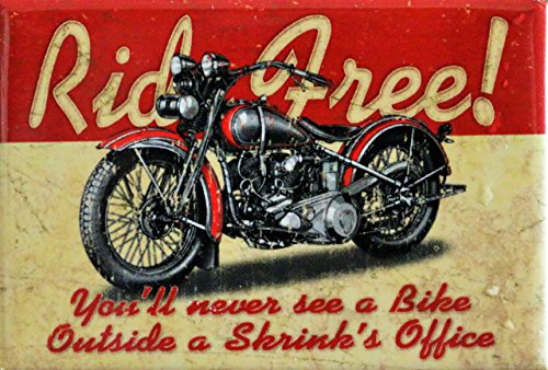 (2x3) Ride Free Motorcycle Distressed Retro Vintage Refrigerator Magnet