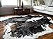 rodeo Genuine Cowhide Rug - Dark Tricolor Leather Hide for Living Room, Bedroom, & Western Home Decor - Natural 6'x8' Real Cowhide Area Rug - Extra Large Size Cowhide Rugs