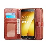 Asus Zenfone 2 Case, J&D [Stand View] Asus Zenfone 2 Wallet Case [Slim Fit] [Stand Feature] Premium Protective Case Wallet Leather Case for Zenfone 2 (5.5 ") ZE550ML / ZE551M (Wallet Brown)