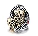 Men's Vintage Gothic Stainless Steel Skull Clown Engraved Biker Ring Band Punk Knight Jewelry Silver Gold