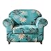 subrtex 2-Piece Durable Soft High Stretch Printed Slipcovers Washable Furniture Protector for Sofa Couch Home Decor(Small,Aqua)