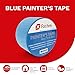 XFasten Professional Blue Painters Tape, Multi-Use, 3 Inches x 60 Yards Blue Tape - Sharp Edge Line Technology, Produces Sharp Lines | Residue-Free and Artisan Grade Wall Trim Tape