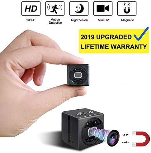 Mini Spy Camera cop cam HD 1080P Portable Small Nanny Cam Magnetic Security Camera with Night Vision/Motion Detection Indoor/Outdoor Surveillance Camera Home Car Office (Black)
