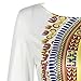 Franterd Women Dress Traditional African Dashiki Bodycon Deep O-Neck Party Dresses (S) White