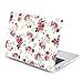 13 Macbook Air Case, GMYLE Hard Case Print Frosted for MacBook Air 13 inch (Model: A1369 and A1466) - White Floral Rose Pattern Rubber Coated Hard Shell Case Cover