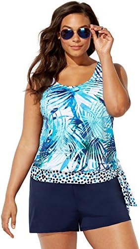 swimsuitsforall Women's Hesper Blouson Shortini 16 Blue