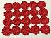 PEPPERLONELY Brand 20PC Red Eight Petals 2 Inch Crocheted Flower Appliques Embellishments