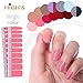 HIGH'S Upgrade EXTRE Adhesion Nail Wraps Decals Art Transfer Sticker Collection Manicure DIY Fullnail Polish Patch Strips for Wedding, Party, Shopping, Travelling, 20pcs(Salmon)