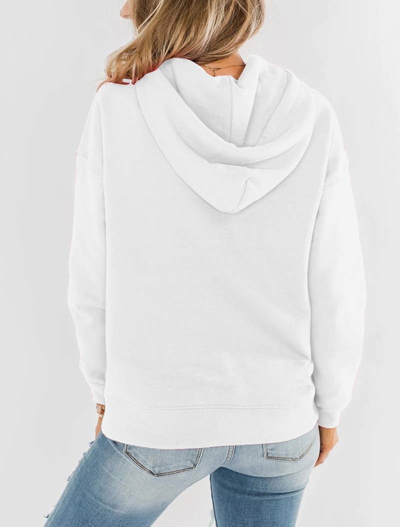 Bingerlily Women's Casual Hoodies Long Sleeve Solid Lightweight Pullover Tops Loose Sweatshirt with Pocket at  Women’s Clothing store
