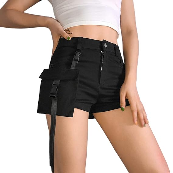 buckle high waisted shorts