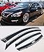 Premium Smoke Tinted Window Visor Rain Guard Deflector W/Clips & Chrome Trim Compatible with for 2013-2015 Nissan Altima 4 Door Sedan