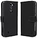 LG K10 Case, LG Premier LTE Case, Tauri [Stand Feature] Wallet Leather Case with Card Pockets Flip Cover Protective Case For LG K10 / LG Premier LTE - Black