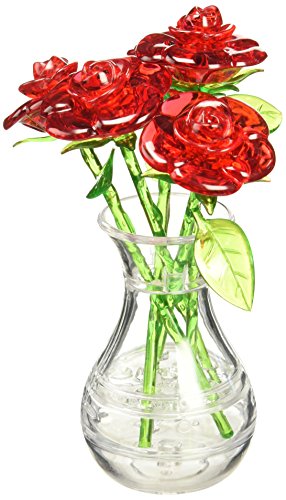 BePuzzled Original 3D Roses in a Vase Crystal Puzzle