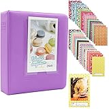 Ablus 64 Pockets Mini Photo Album for Fujifilm Instax Mini 7s 8 8+ 9 25 26 50s 70 90 Instant Camera & Name Card (Purple) (64 pockets, purple)