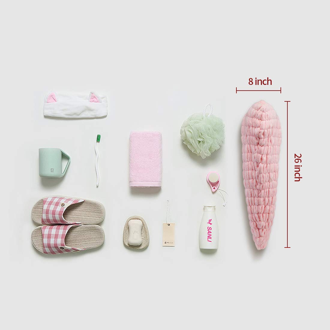 Innovative Gauffer Design Large Microfiber Hair Towel Drying Wraps for Women, Quick Dry Turban Shower Caps Magic Hats, Super Absorbent Anti-frizz for Long Thick Curly Hair