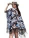 Women's Floral Kimono Cover Up - Lightweight Leopard Chiffon Beachwear for Bikini,Cardigan and Swimwear(One Size,Black)
