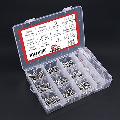 3 Hilitchi+510Pcs+Stainless+Washers+Assortment